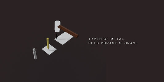 types of metal seed phrase storage
